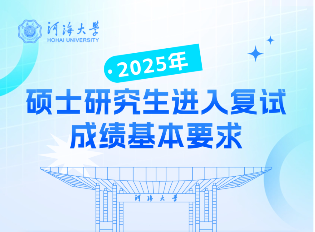 河海大学2025年硕士研究生进入复试成绩基本要求